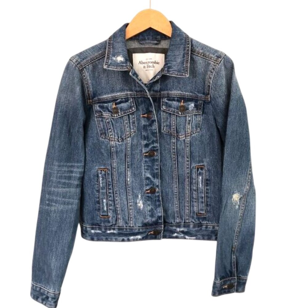 Abercrombie &โ Fitch Distressed Jean Jacket Medium Wash Size M